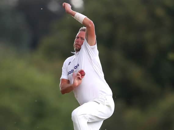Mitch Claydon bowling for Sussex in the match in question, against Middlesex / Picture: Getty