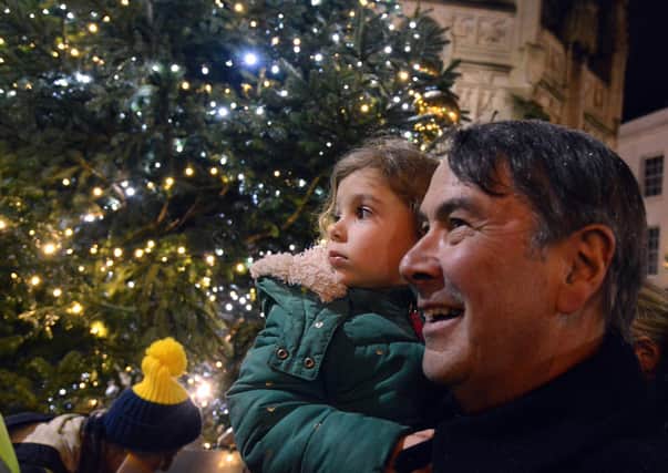 James Garrow, who donated the Christmas tree, with his graddaughter, Elin, in Chichester 2019