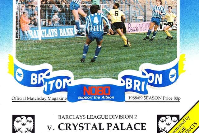 Brighton vs Palace match day programme picture December 26, 1988