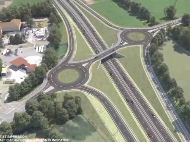 The Crossbush junction as it could look if the grey option is built. Picture: Highways England