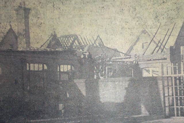The ruins of Victory Road School after the fire in January 1940