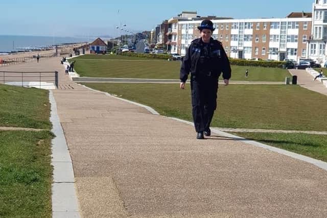 Police on Bexhill seafront. Picture: Sussex Police SUS-201015-100819001