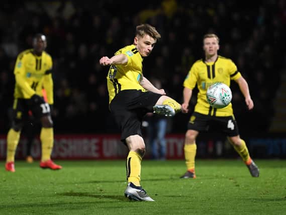 Jake Hesketh scores during his Burton loan spell / Picture: Getty