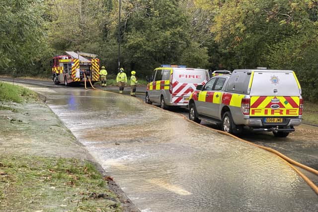 Fire crews at the scene. Picture by Eddie Mitchell SUS-201017-155434001