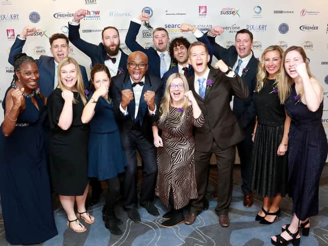 Active Sussex staff with Kriss Akabusi, who starred at last year's ceremony