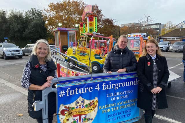Bernice Wall, Joannie Park and Narvenka Noyce, three founding members of Future for Fairground, in Nothgate car park today