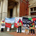 Eastbourne People's Assembly protest outside Eastbourne Town Hall SUS-201021-151431001