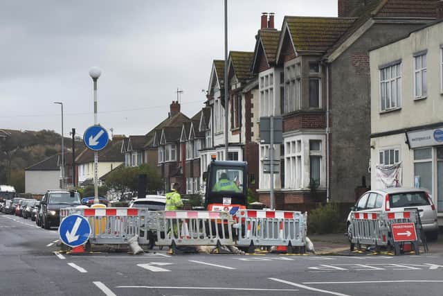 The roadworks on Bexhill Road