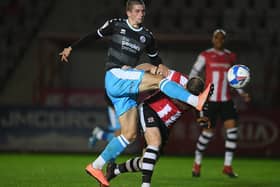 Max Watters in action against Exeter City