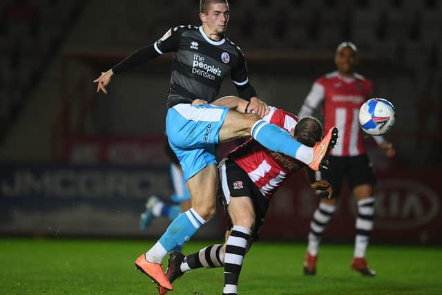 Max Watters in action against Exeter City