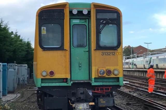 Network Rail said 'only the very front wheels of the train came off'. Photo: Network Rail Kent and Sussex