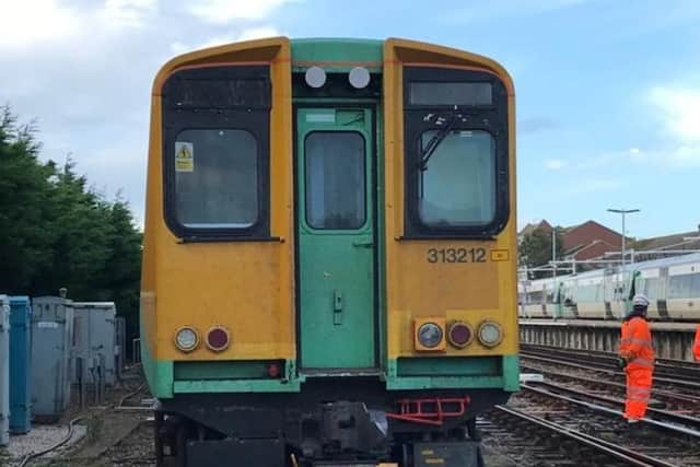 Network Rail said 'only the very front wheels of the train came off'. Photo: Network Rail Kent and Sussex