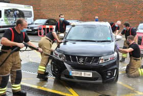Petworth fire station charity car wash. Pic Steve Robards SR2010193