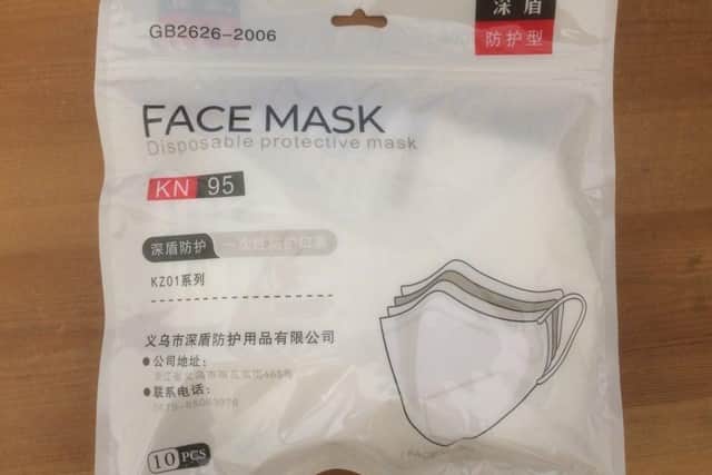 These masks which claim to be made to 'KN95' standard were discovered on sale