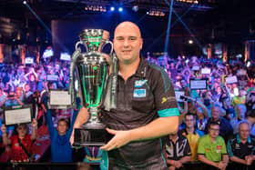 Rob Cross with the European trophy he is seeking to retain in Germany later this week / Picture: PDC Europe