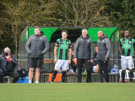 The Hillians management and subs watch on / Picture: Chris Neal