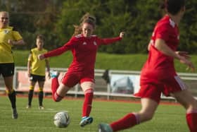 Beth Kincaid shoots in Worthing's cup clash with Crawley Wasps / Picture: Kia Addison