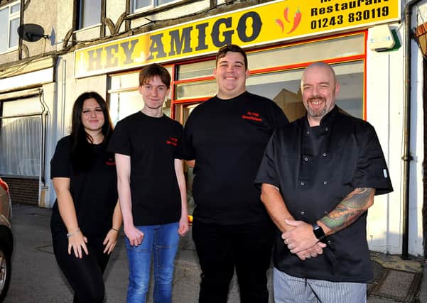 Mick Browning (right) and staff at Hey Amigo