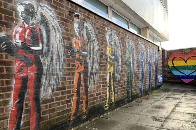 The mural at the hospital