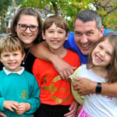 Caroline and Martin Comper with their children Ollie, Jack and Poppy. Pic Steve Robards SR2010223 SUS-201022-122827001