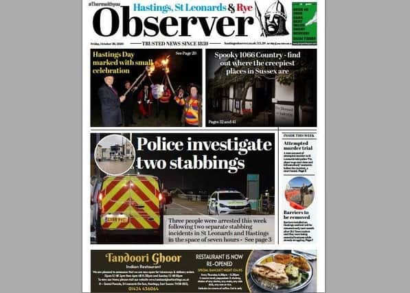 Today's Hastings and Rye Observer front page SUS-201029-123541001