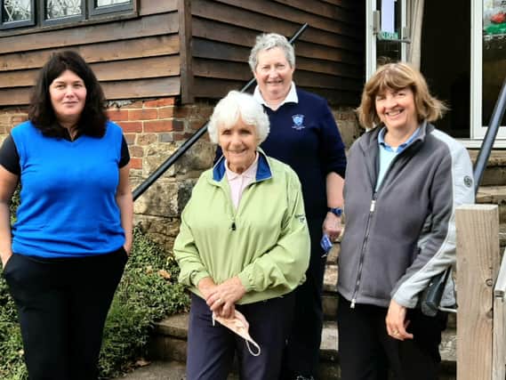 The ladies' captain and vice-captain and their playing partners at Haywards Heath GC