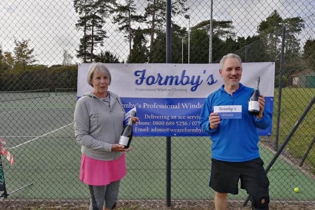 Social mixed doubles winners Liz Roberts and David Hall