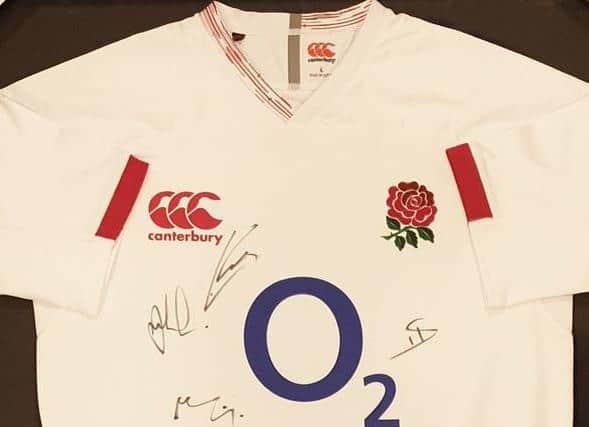 The signed England Rugby shirt is up for grabs