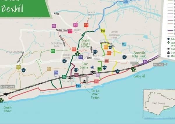 Proposed Bexhill cycling network routes