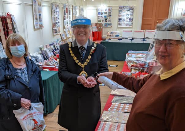 The mayor visiting the pop-up shop in Chichester