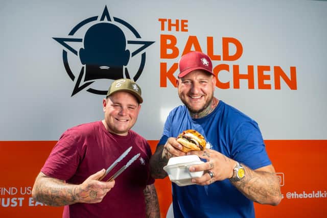 Social media stars, The Bald Builders, AKA Sam Hughes from Bognor Regis and Brad Hanson from Littlehampton, launched their own food truck, The Bald Kitchen