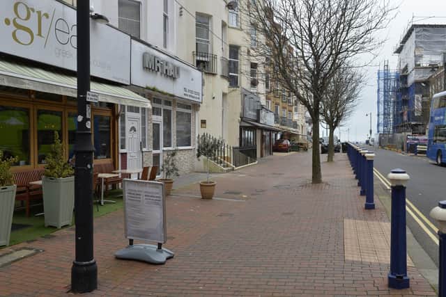Deserted Terminus Road in Eastbourne (Photo by Jon Rigby) SUS-200319-110930008