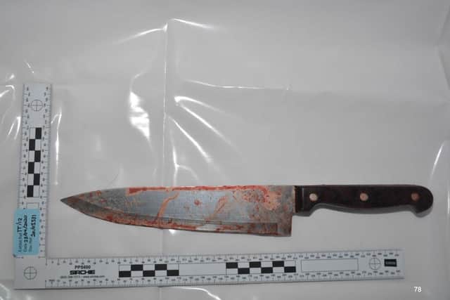 The knife used. Picture supplied by Sussex Police SUS-200311-120815001