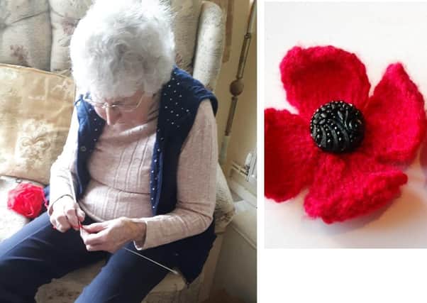 Veronica Marchant has raised more than £200 with her knitted poppies SUS-200411-095138001