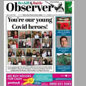 Today's front page of the Bexhill & Battle Observer SUS-200511-133522001