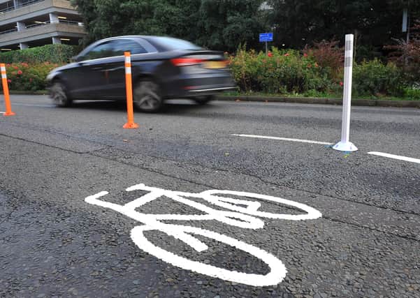 One of the county's pop-up cycle lanes. Pic by Steve Robards