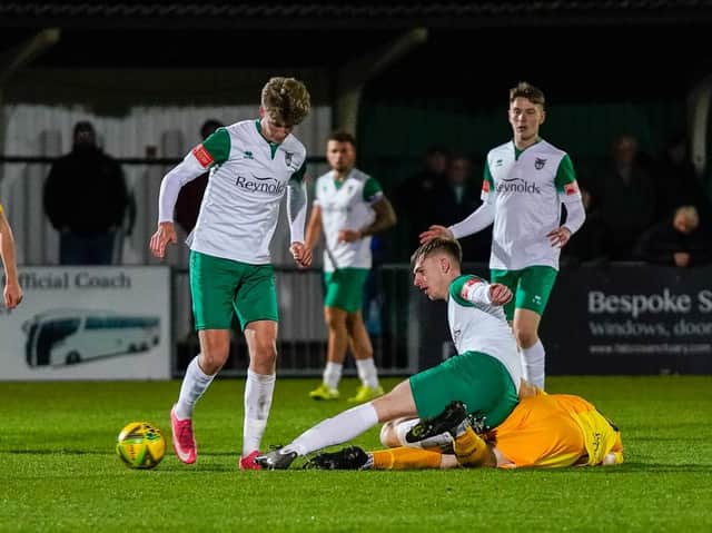 Bognor's newest recruit watched them beat Burgess Hill on Tuesday night / Picture: Lyn Phillips