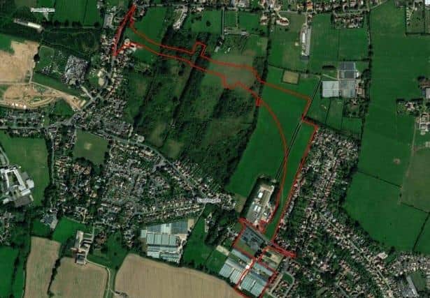Application site in red for phase one of A29 realignment