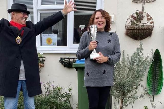 Deputy Mayor and Michelle Colwell, winner of Best Kept Front Garden