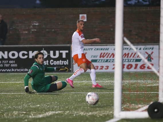 Jerry Yates scores Blackpool's third ... Picture: CameraSport - Rob Newell