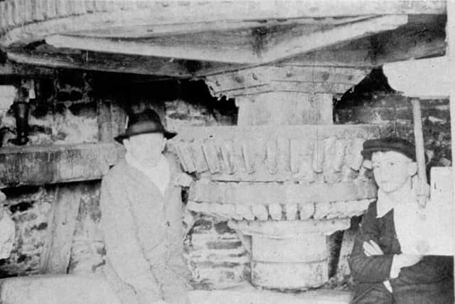 The interior of the old watermill at Coolham at Easter 1915