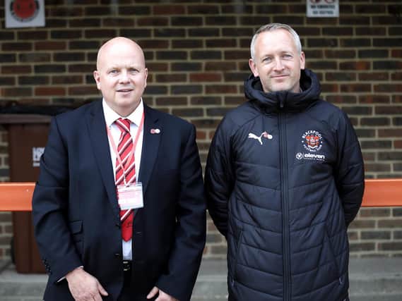 Friends and rivals ... Eastbourne Borough manager Danny Bloor and his Blackpool opposite number Neil Critchley / Picture: Lydia Redman