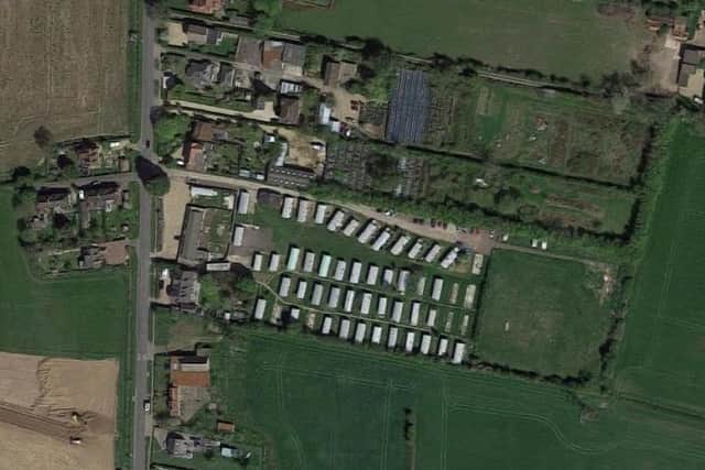 Aerial view of existing holiday park