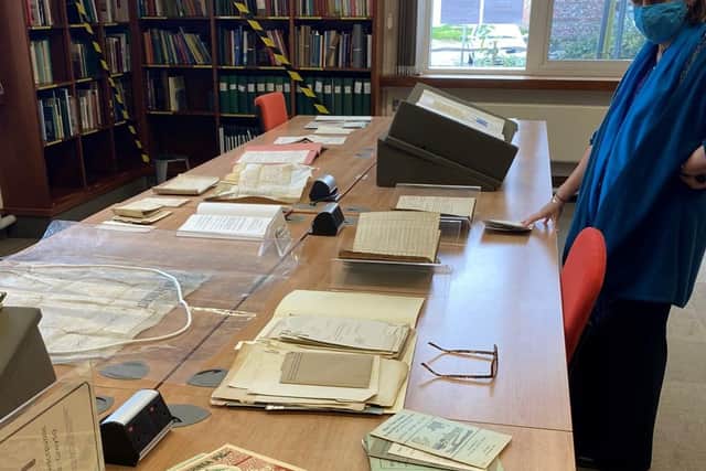 A table full of archive treasures. Picture: West Sussex Record Office