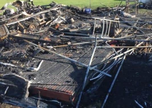 Three caravans and a car were destroyed in the fire in Seaford
