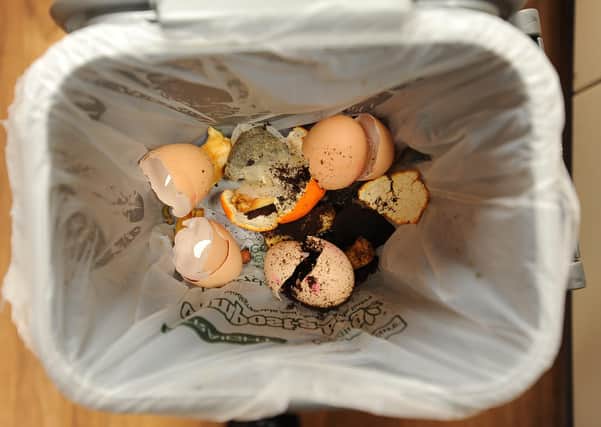 An example of a food waste caddy