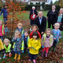 Children planted the trees on the village green