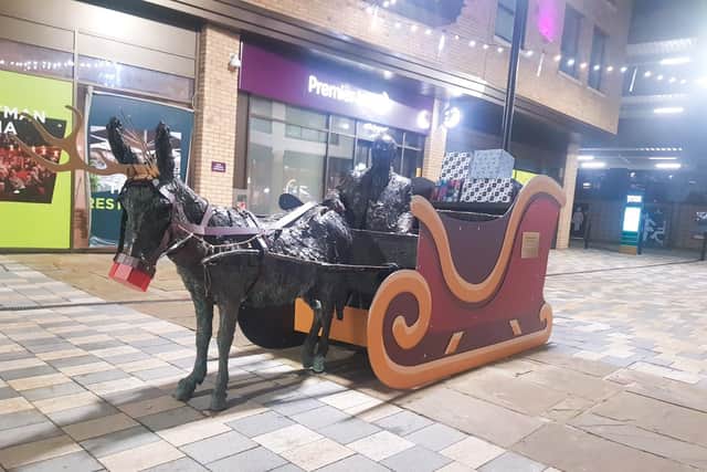 Mr Pirie and his donkey have been given a festive makeover
