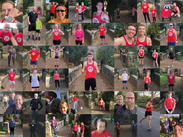 A montage of HY Runners who took part in the Battery Hill challenge