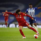 Mo Salah in action for Liverpool against Brighton